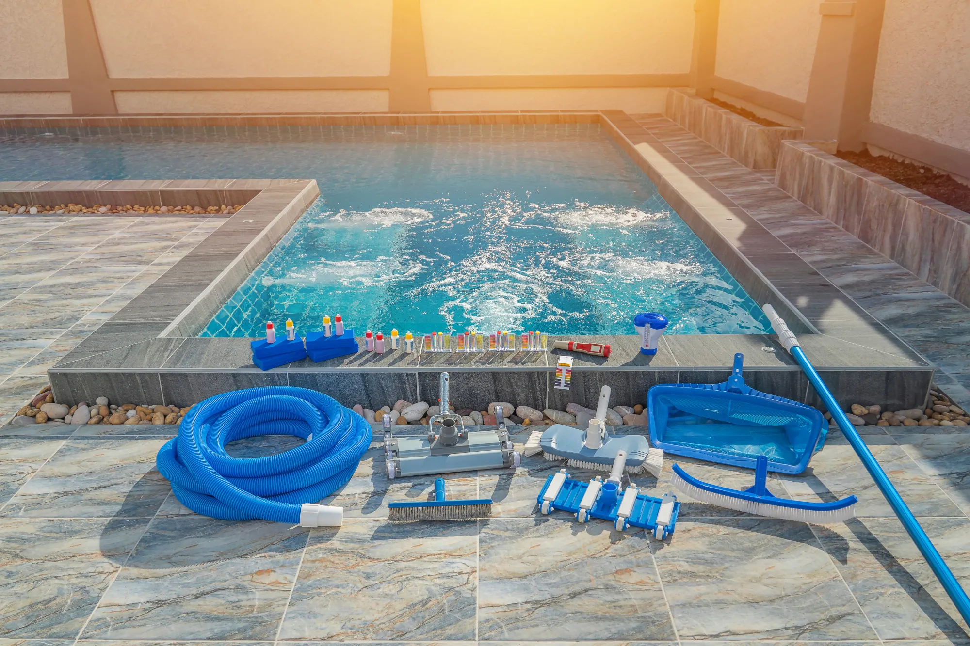 Crystal clear swimming pool